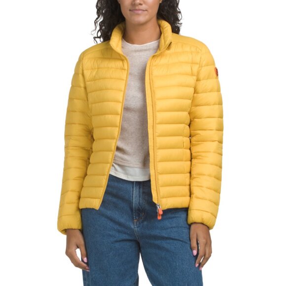 SAVE THE DUCK Yellow Hooded Puffer Jacket - Picture 1 of 2